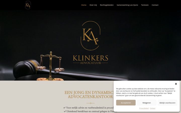 Screenshot of klinkersadvocatuur.nl