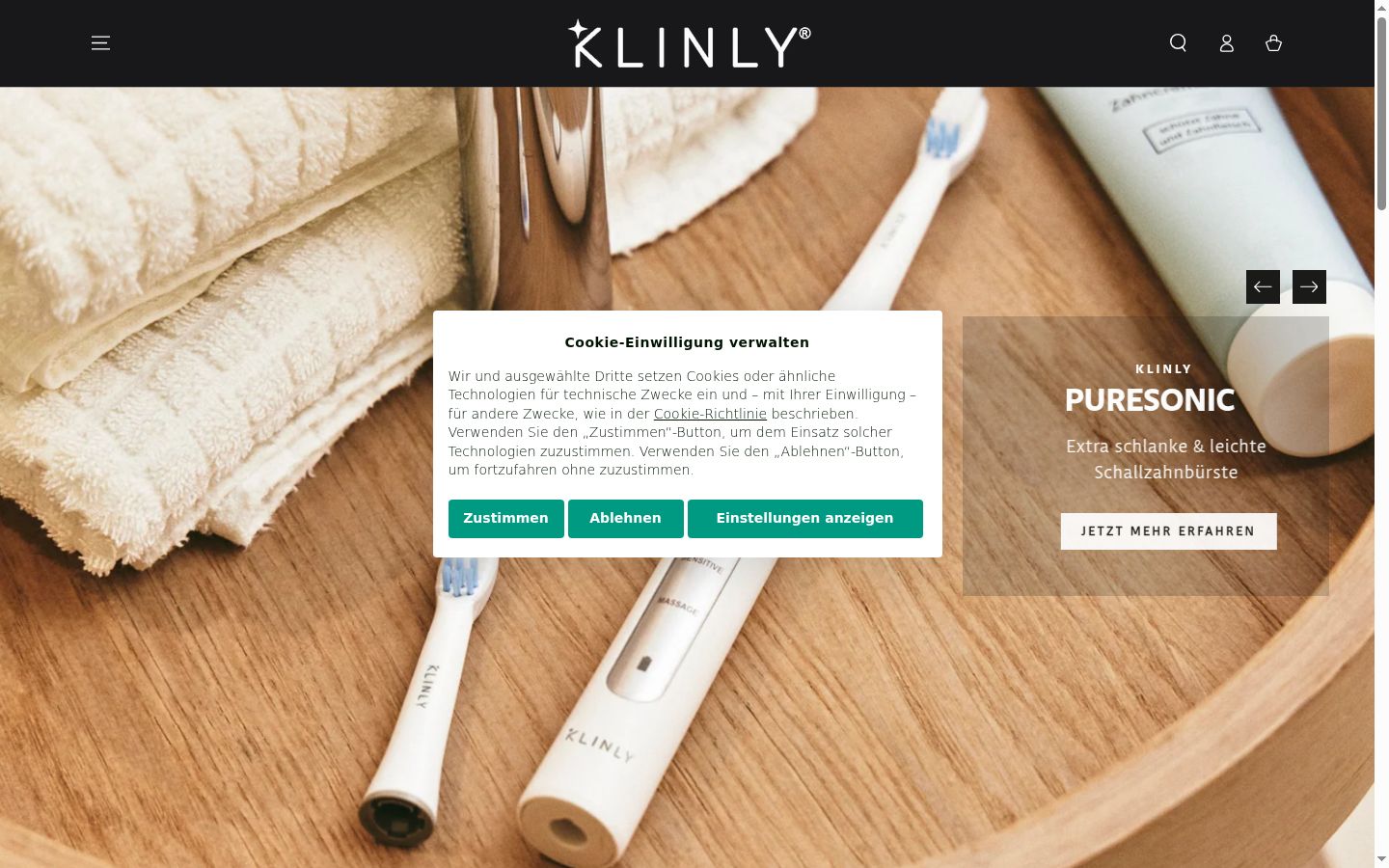Screenshot tal-banner tal-kunsens muri qabel kwalunkwe interazzjoni