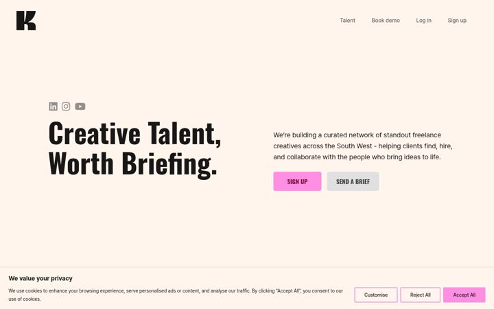 Screenshot of klio-creative-waiting.co.uk