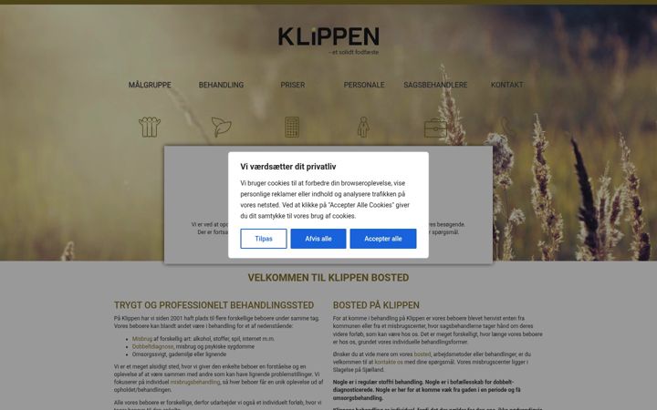 Screenshot of klippenfonden.dk