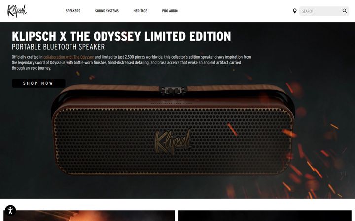 Screenshot of klipsch.com