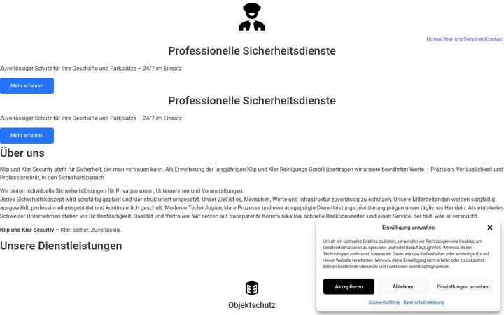 Screenshot of klipundklar-security.ch