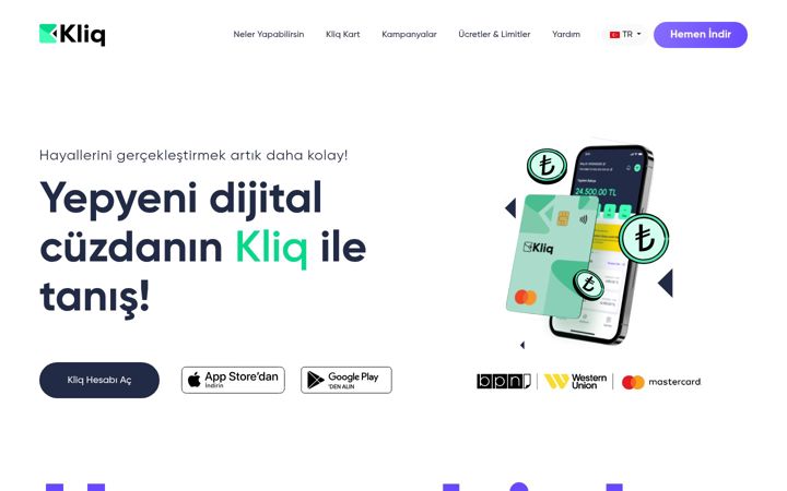 Screenshot of kliq.com.tr