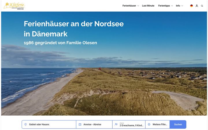 Screenshot of klitferie.com
