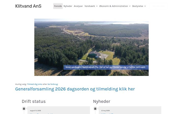 Screenshot of klitvand.dk