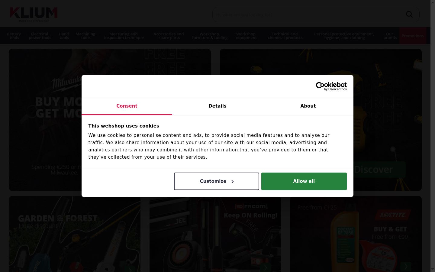 Capture d'écran de la bannière de consentement affichée avant toute interaction