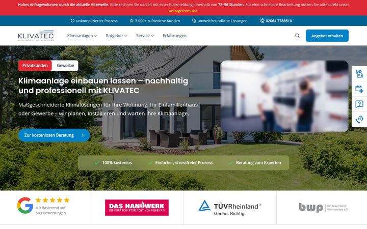 Screenshot of klivatec.de