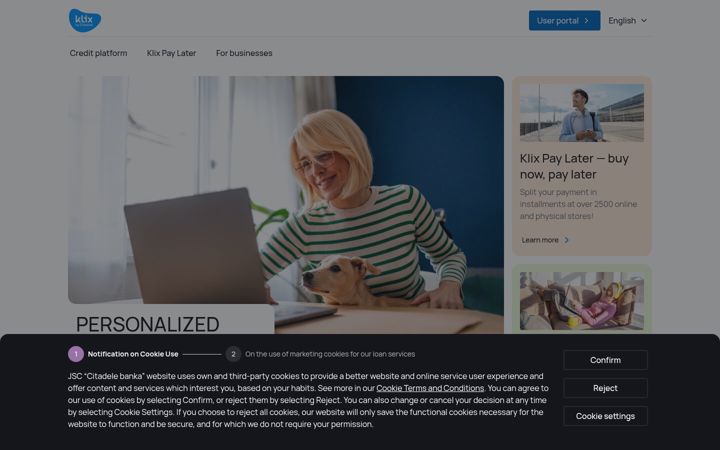 Screenshot of klix.app