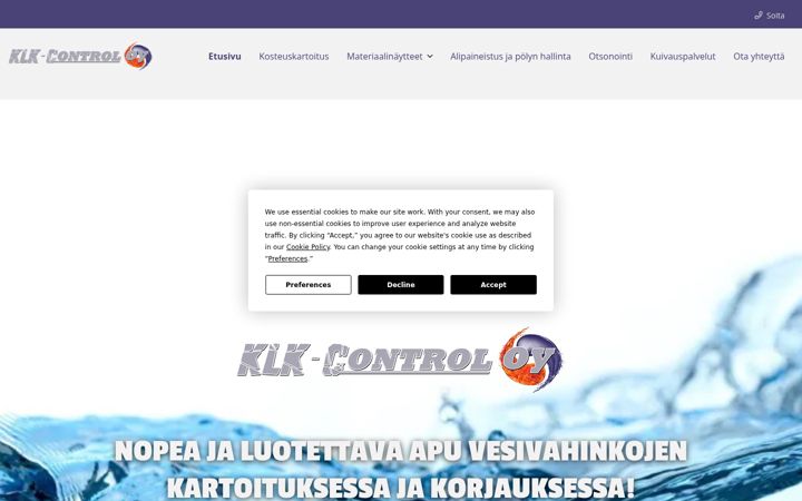 Screenshot of klkcontrol.fi