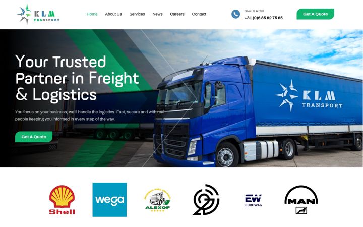 Screenshot of klmtransport.eu
