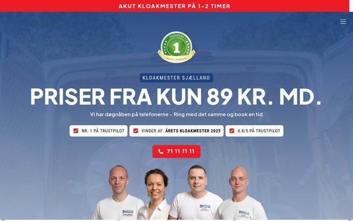 Screenshot of kloakmester-sjaelland.dk