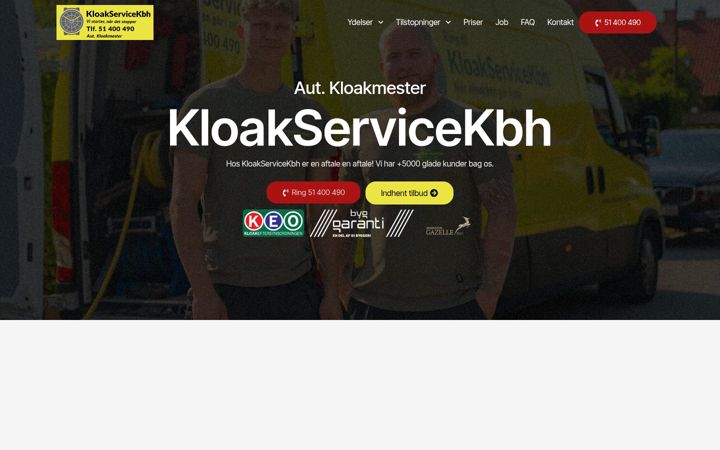 Screenshot of kloakservicekbh.dk