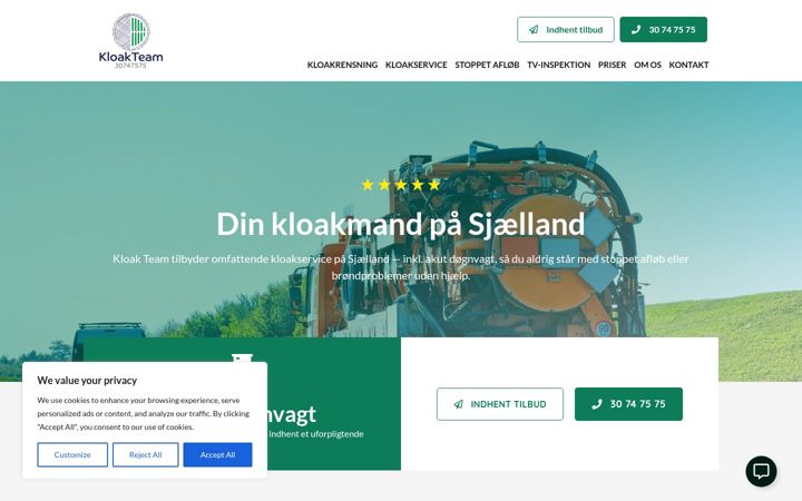 Screenshot of kloakteam.dk