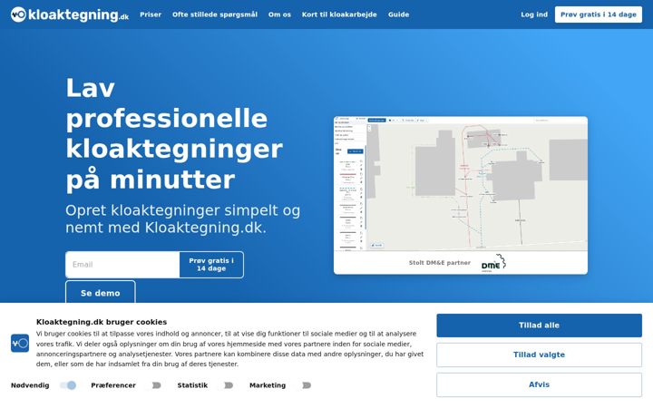 Screenshot of kloaktegning.dk