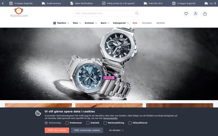 Screenshot of klockor.com