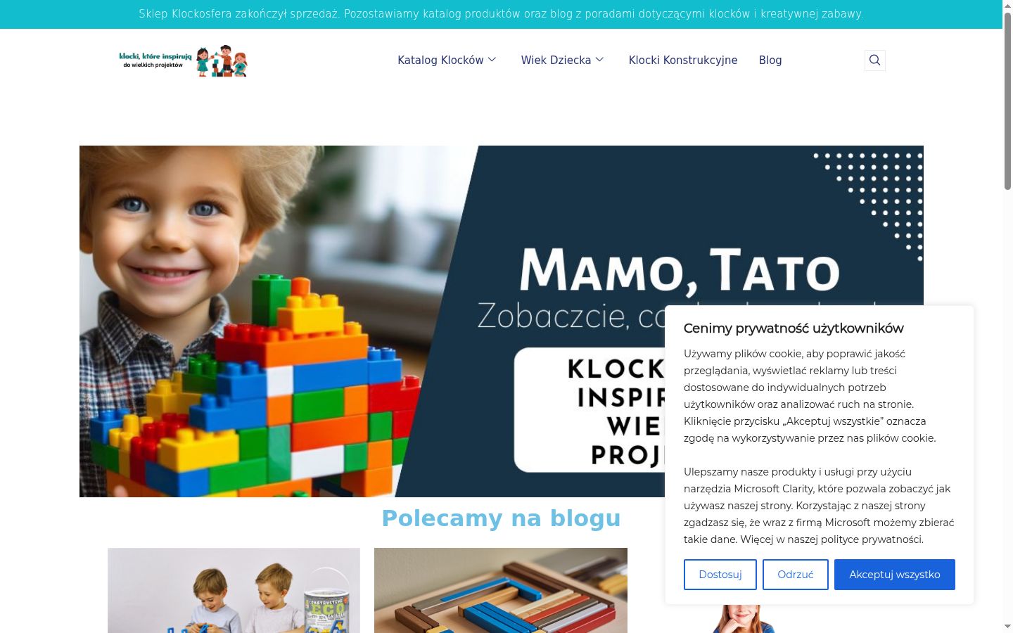Screenshot del banner di consenso mostrato prima di qualsiasi interazione