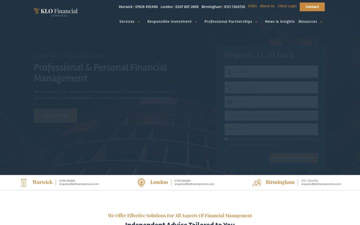 Screenshot of klofinancialservices.com