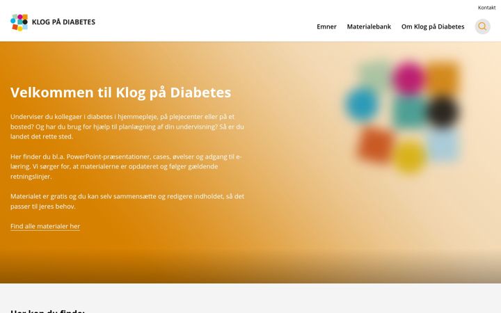 Screenshot of klogpaadiabetes.dk