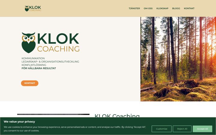 Screenshot of klokcoaching.se