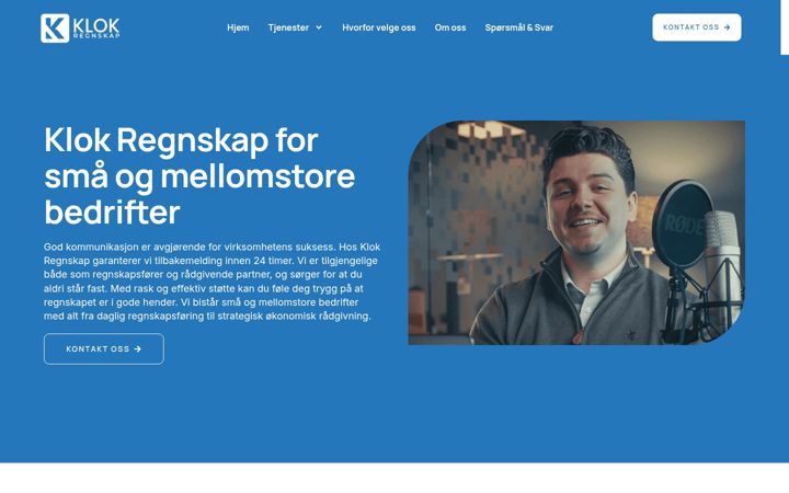 Screenshot of klokregnskap.no