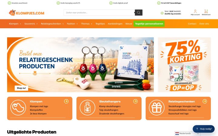 Screenshot of klompjes.com
