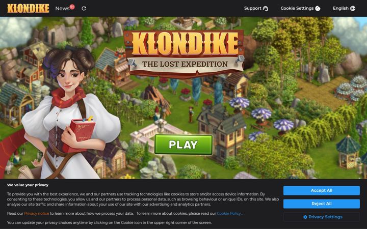 Screenshot of klondike-online.com