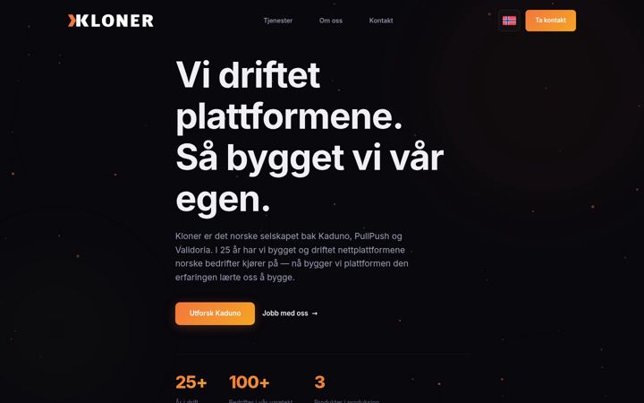 Screenshot of kloner.no