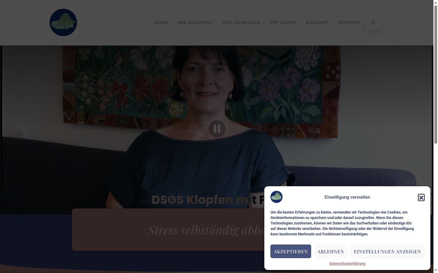 Screenshot del banner di consenso mostrato prima di qualsiasi interazione