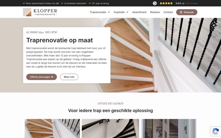 Screenshot του kloppertraprenovatie.nl