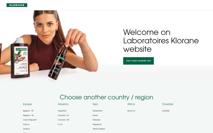 Screenshot of klorane.com