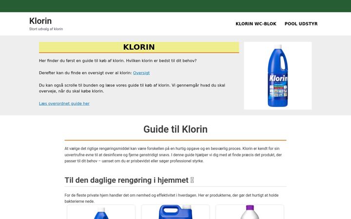 Screenshot of klorin.dk