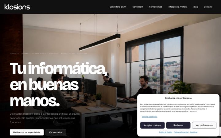 Screenshot of klosions.com