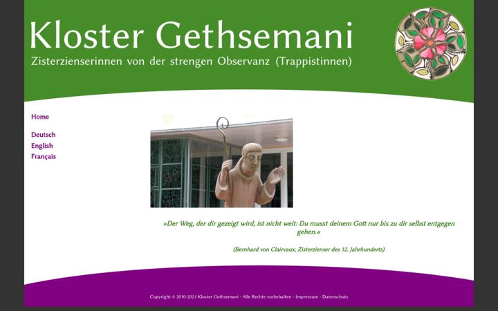 Screenshot of kloster-gethsemani.de