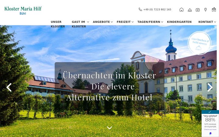 Screenshot of kloster-maria-hilf-buehl.de