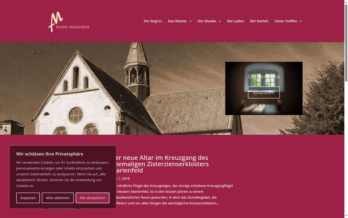 Screenshot del banner di consenso mostrato prima di qualsiasi interazione