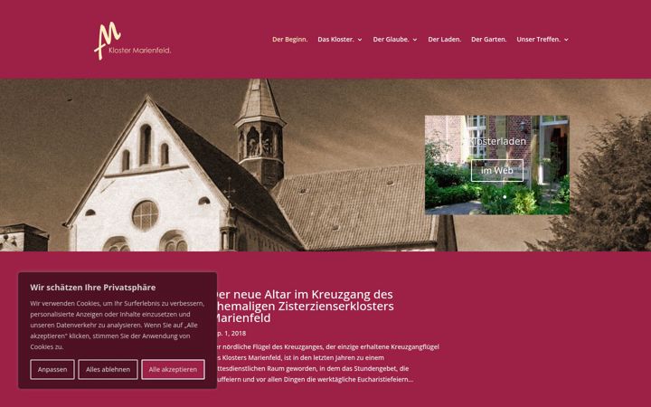 Screenshot of kloster-marienfeld.de