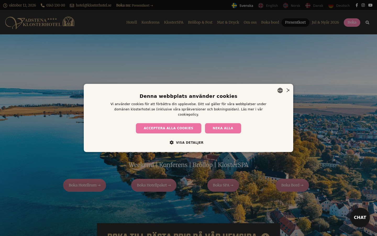 Screenshot del banner di consenso mostrato prima di qualsiasi interazione