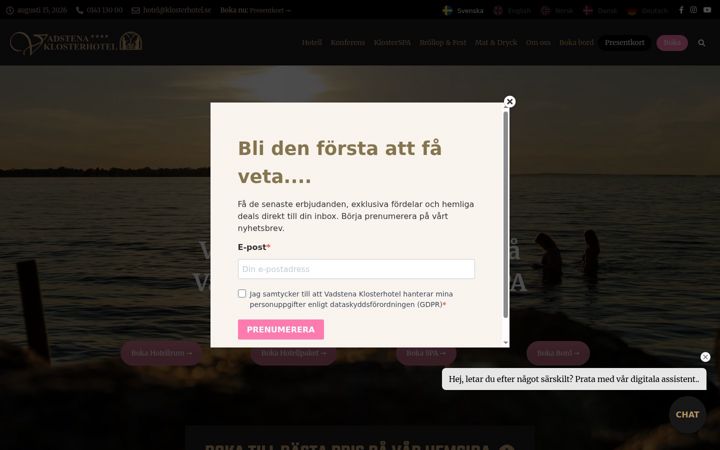 Screenshot of klosterhotel.se