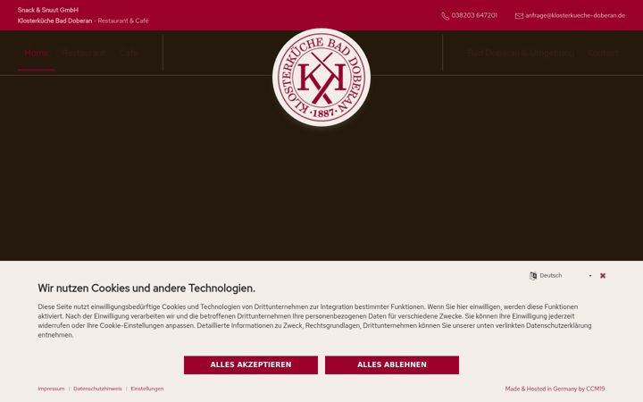 Screenshot of klosterkueche-doberan.de