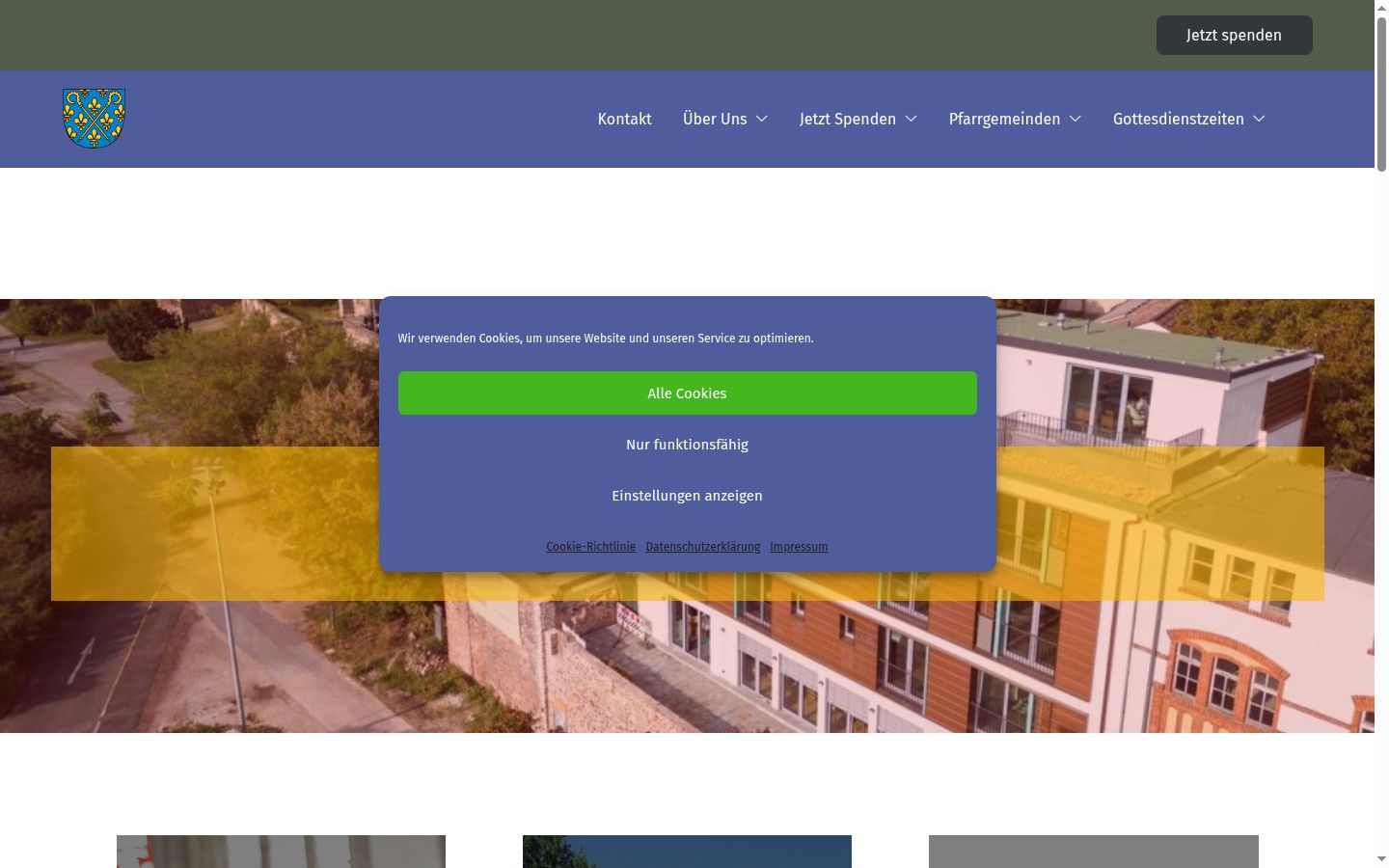 Screenshot des Einwilligungsbanners vor jeglicher Interaktion