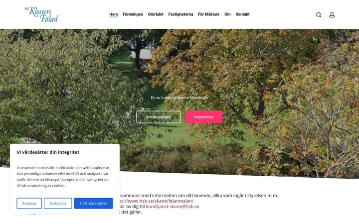 Screenshot of klostersfalad.se