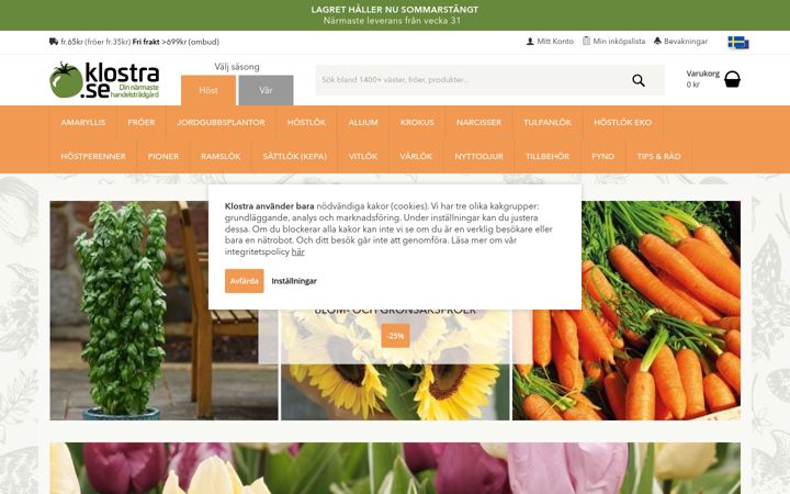 Screenshot of klostra.se