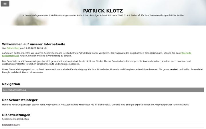 Screenshot of klotz-schornsteinfeger.de