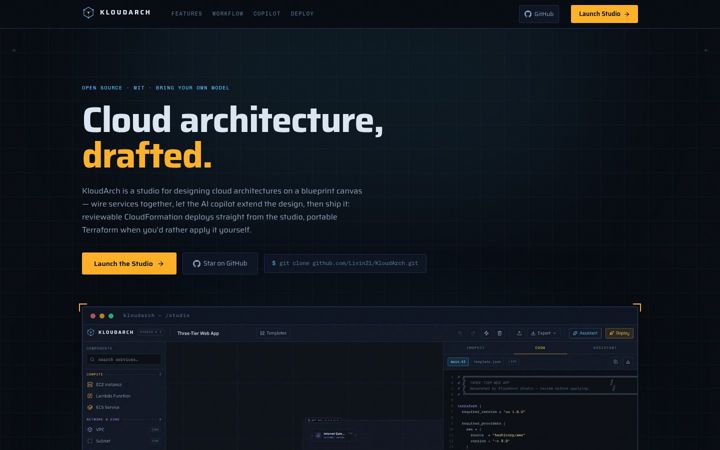 Screenshot of kloudarch.com