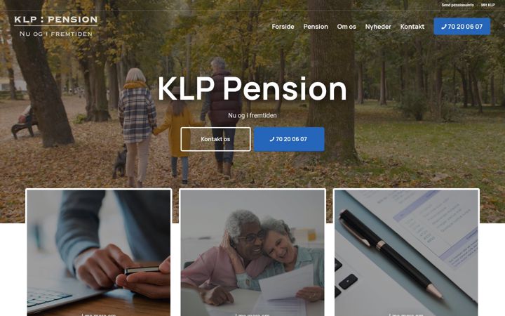 Screenshot of klppension.dk