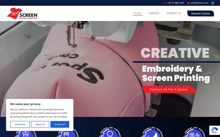 Screenshot of klprint.co.za