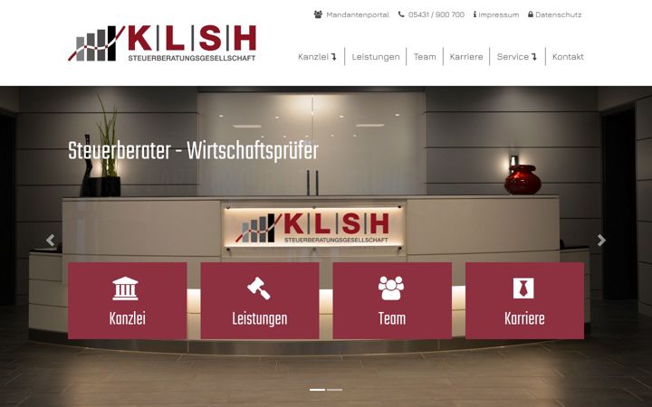 Screenshot of klsh-steuer.de