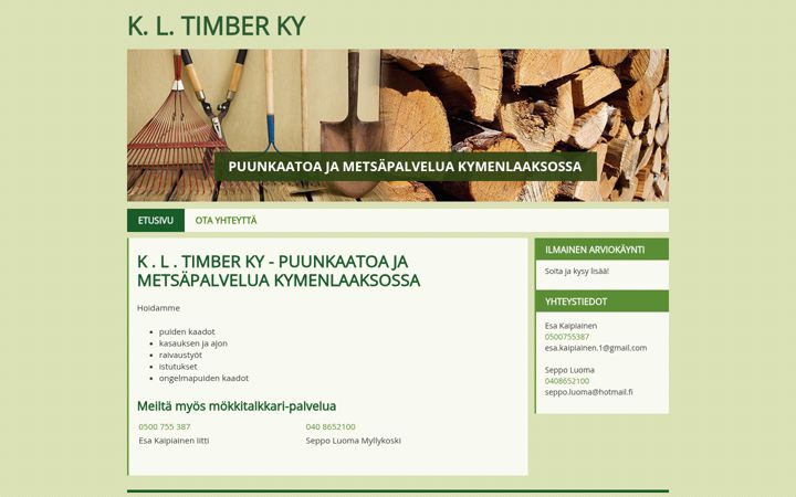 Screenshot of kltimber.net