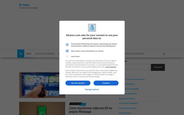 Screenshot of kltutors.com
