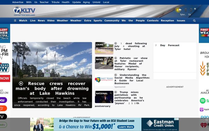 Screenshot of kltv.com